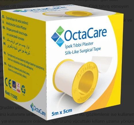 OctaCare İpek Tıbbi Plaster 5 m x 5 cm 1 Adet ürün görseli 1
