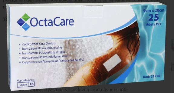 OctaCare Şeffaf Yara Örtüsü 9 cm x 20 cm 25 Adet ürün görseli 1