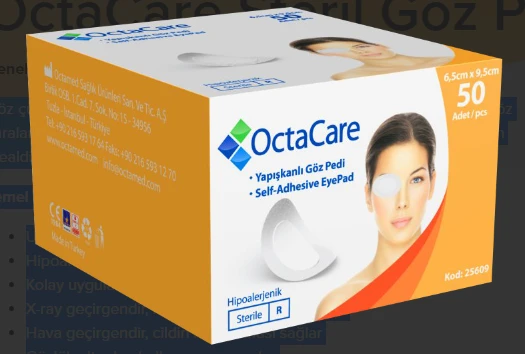OctaCare Steril Göz Pedi 6,5 cm x 9,5 cm 50 Adet ürün görseli 1