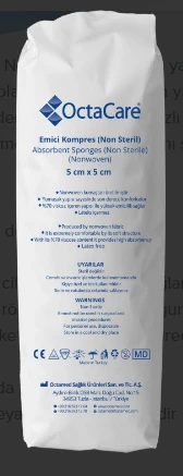OctaCare Emici Kompres 4 Kat Non Steril 5cm x 5cm 4 Kat 200 Adet ürün görseli 1