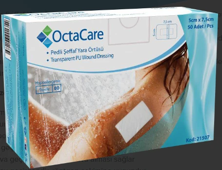 OctaCare Şeffaf Yara Örtüsü 5 cm x 7,5 cm 50 Adet ürün görseli 1