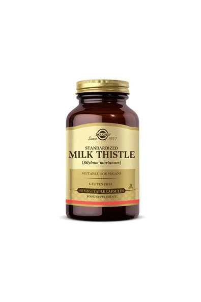 Solgar Milk Thistle 50 Kapsül Deve Dikeni Ekstresi İçeren Takviye ürün görseli 1