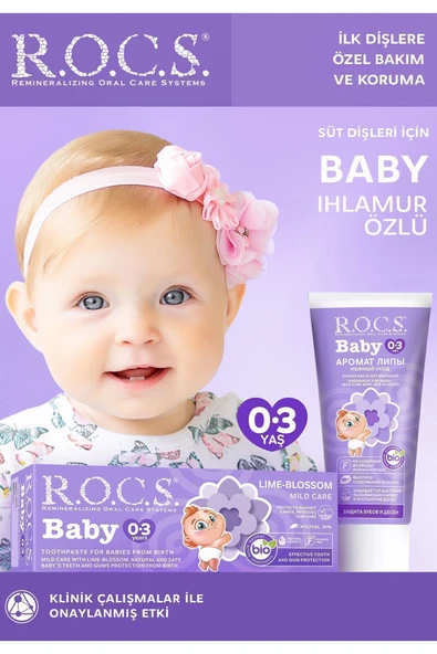Rocs Baby Ihlamur Özlü Yutulabilir Diş Macunu 0-3 Yaş 35 ml ürün görseli 1