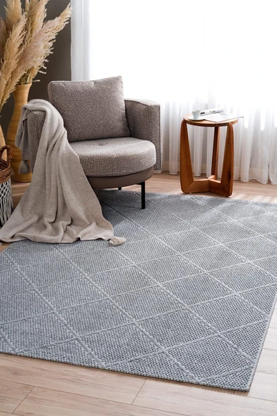 Turkrugs Monard Modern Koyu Gri Halı Geometrik Desenli ürün görseli 1