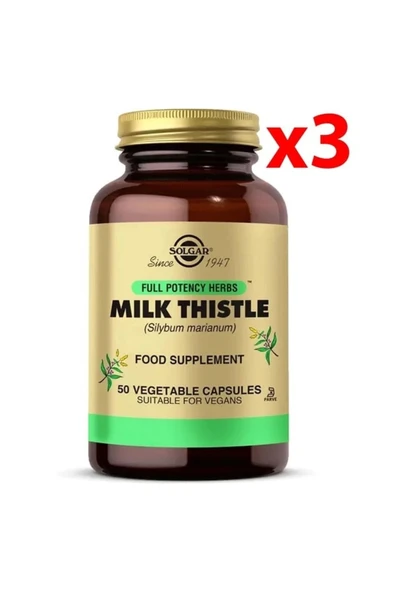 Solgar Milk Thistle 100 mg 50 Kapsül 3 Adet ürün görseli 1