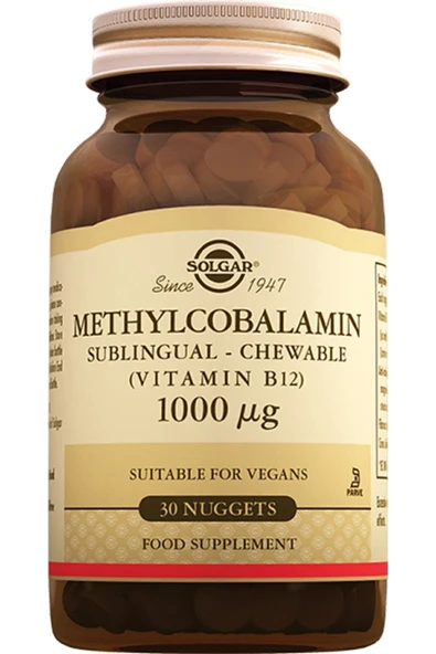 Solgar Methylcobalamin (B12) 1000 Mcg 30 Dilaltı Tableti (METİLKOBALAMİN) ürün görseli 1