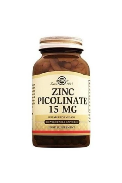 Solgar Zinc Picolinate 15 Mg 100 Bitkisel Kapsül E-vital ürün görseli 1