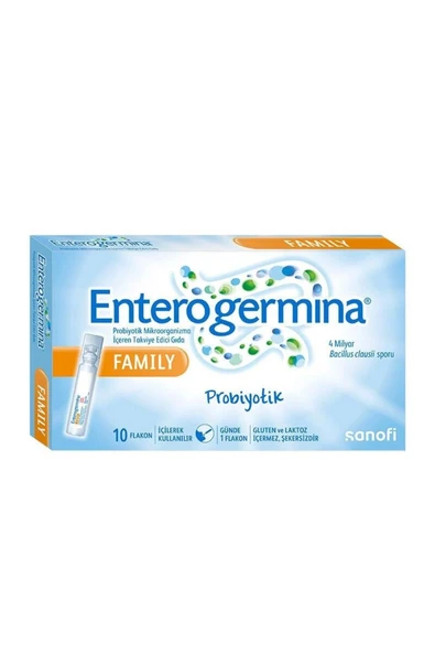 Enterogermina Family Probiyotik Mikroorganizma İçeren Takviye Edici Gıda 10 Flakon ürün görseli 1
