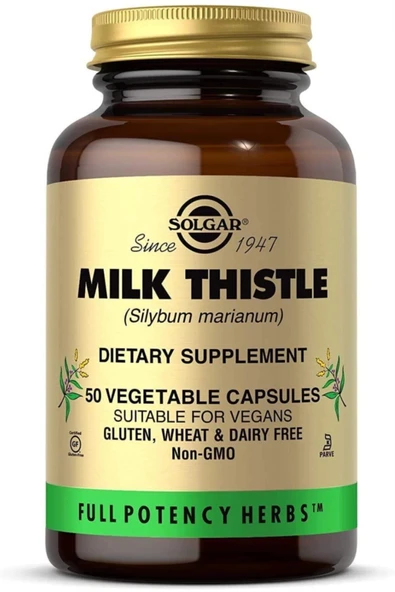 Solgar Milk Thistle 100 mg 50 Kapsül ürün görseli 1