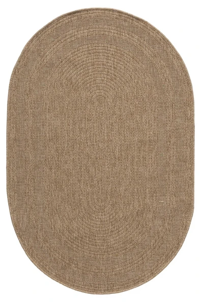 Turkrugs Oval Düz Desen Jüt Halı Doğal Hasır Görünümlü Minimal Halı ürün görseli 1