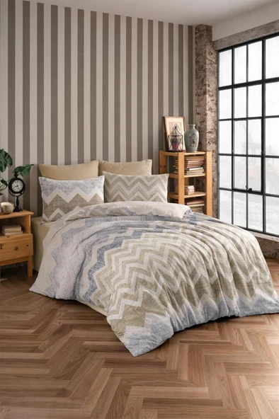 Çeyiz Diyarı Zigzag Dört Mevsim Çift Kişilik Nevresim Takımı ürün görseli 1