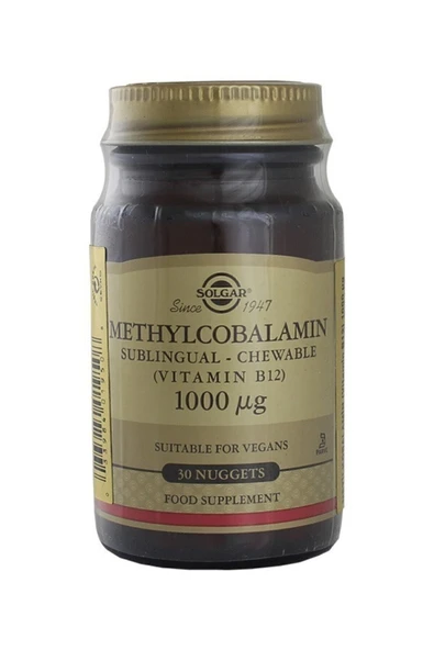 Solgar Methylcobalamin (B12) 1000 Mcg 30 Dilaltı Tableti ürün görseli 1
