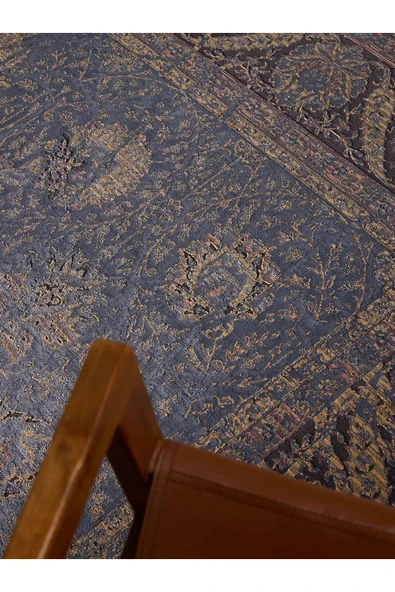 Turkrugs Lüks Gri Desenli Salon Halısı - Akrilik & Viskon İplikli, Toz Tutmaz, Yumuşak Dokulu ürün görseli 1