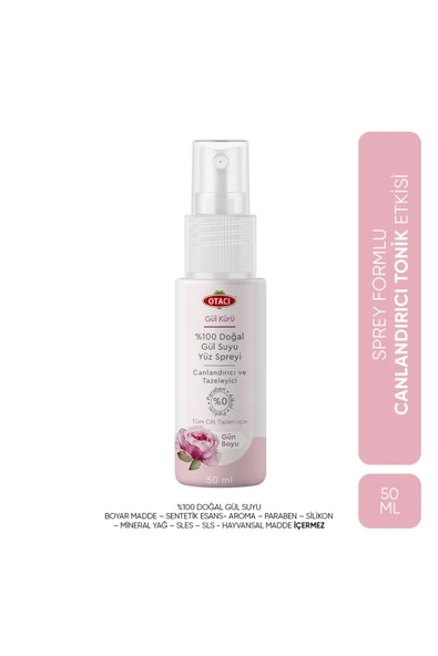 Otacı Gül Kürü %100 Doğal Gül Suyu Yüz Spreyi 50 ml ürün görseli 1