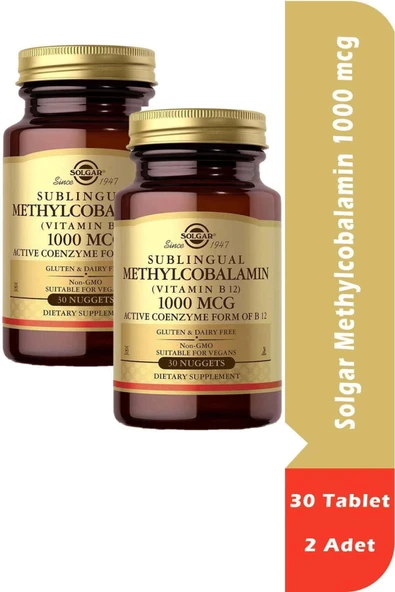Solgar Methylcobalamin 1000 mcg 30 Tablet 2 Adet ürün görseli 1