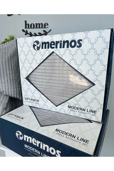 Merinos MERİNOS MODERN LİNE 3 PARÇA BATTANİYE SET (ÇİFT KİŞİLİK) ürün görseli 1