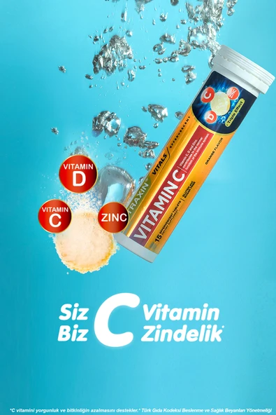 Nutraxin Vitamin C-D-Zinc 15 Efervesan Tablet ürün görseli 1