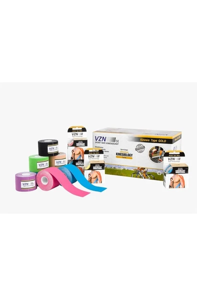 Vzn Kinesio Sport Tape – Sporcu Ağrı Bandı 5m x 5cm Kırmızı 4 Adet ürün görseli 1