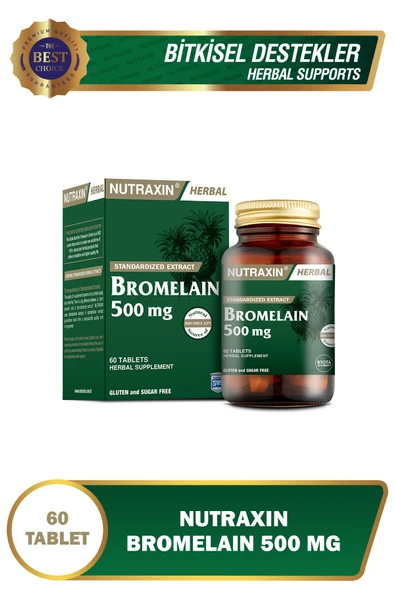 Nutraxin Herbal Bromelain 500 mg 60 Tablet ürün görseli 1