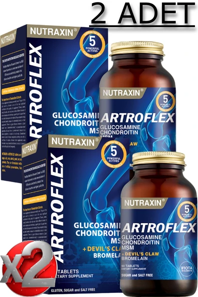 Nutraxin 2 Adet Nutraxin Artroflex 90 Adet Tablet - (Glukozamin-MSM-Kondroitin-Bromelain-Şeytan Pençesi) ürün görseli 1