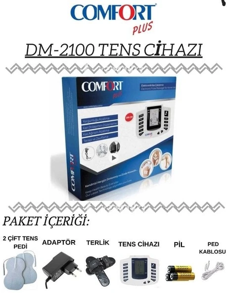 Comfort Plus DM-2100 Tens Cihazı (Terlikli ve Adaptörlü) ürün görseli 1