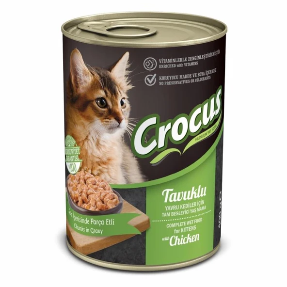 Crocus Kitten Tavuk Etli Kedi Yaş Mama 400gr ürün görseli 1