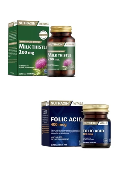 Milk Thistle 60 Tablet + Folik Asit Takviyesi 400 Mcg 100 Tablet ürün görseli 1