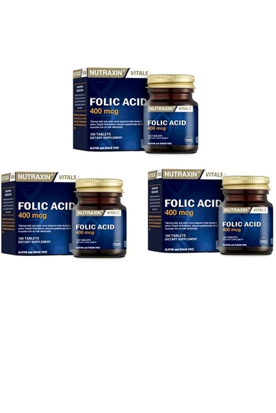 Folik Asit 400 Mcg 100 Tablet X3 ürün görseli 1