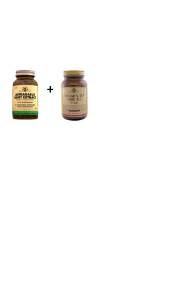 Solgar Astragalus Root Extract 60 Kapsül+ Vitamin D3 1000 Iu 100 Kapsül ürün görseli 1