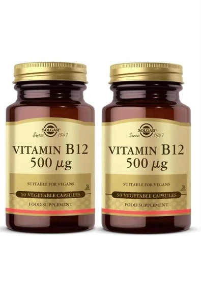 Solgar Vitamin B12 500 mcg 50 Kapsül 2 Adet ürün görseli 1