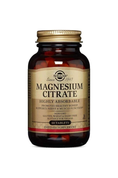 Solgar Magnesium Citrate 200 Mg 60 Tablet ürün görseli 1