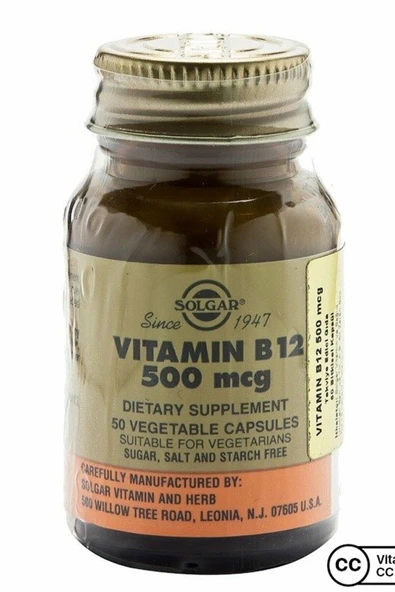 Solgar Vitamin B12 500 Mg 50 Kapsül 08-2024 ürün görseli 1