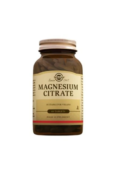 Solgar Magnesıum Cıtrate Tablet 200 Mg 60 Tabletlık Ambal ürün görseli 1