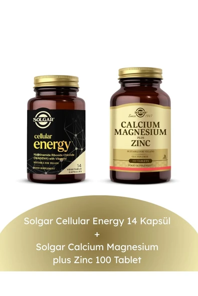 Solgar Cellular Energy 14 Kapsül + Calcium Magnesium plus Zinc 100 Tablet ürün görseli 1