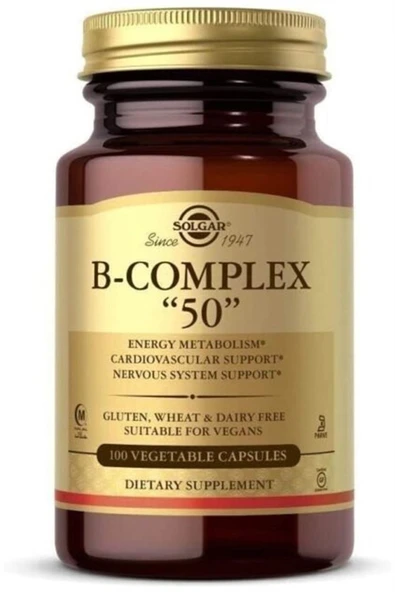 Solgar Vitamin B Complex 50 Mg 100 Kapsül ürün görseli 1