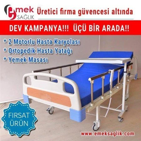 Tabanca Korkuluklu Hasta Yatağı Yemek Masası ürün görseli 1