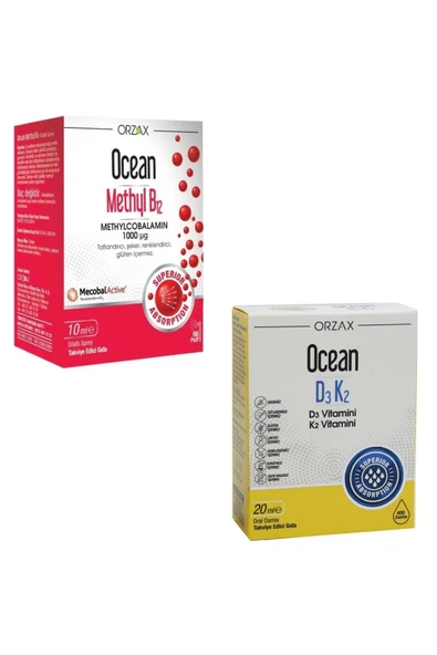 Ocean Methyl B12 Dilaltı Sprey 10 ml Vitamin D3 K2 Damla 20 ml ürün görseli 1