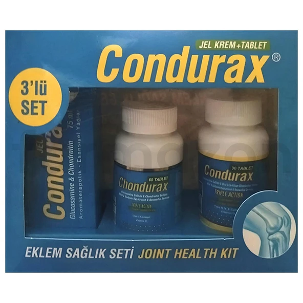 Condurax Glucosamine Shark Cartilage 3'lü Set - 90 Tablet + 60 Tablet + 75 Jel Kofre Paket ürün görseli 1