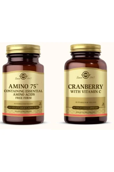 Solgar Amino 75 (essential Amino) 30 Kapsül+ Cranberry Extract With Vitamin C 60 Kapsül ürün görseli 1