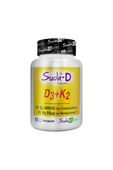 Suda Vitamin D3 + K2 Vitamini 60 Kapsül Takviye Edici Gıda ürün görseli 1