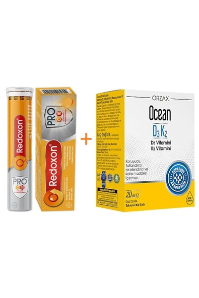 Redoxon Pro 15 Efervesan Tablet+ocean D3k2 Damla 20 ml ürün görseli 1