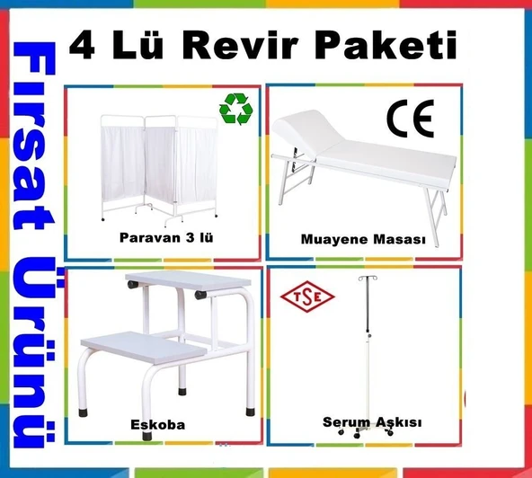 Muayene Masası Paravan Eskoba Serum Askısı ürün görseli 1