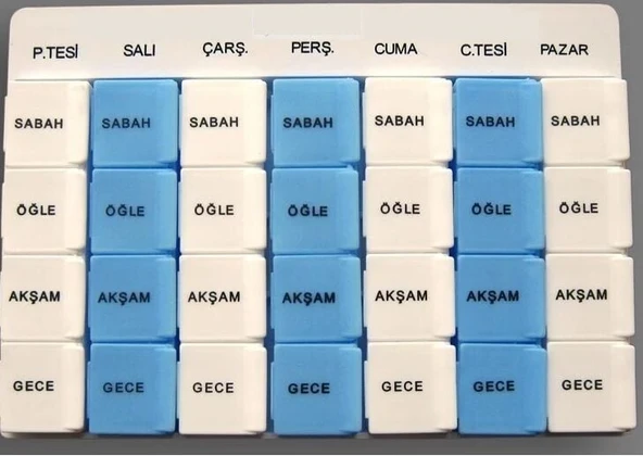 İlaç Saklama Kutusu Tapbox - 7 Günlük - 28 Gözlü ürün görseli 1