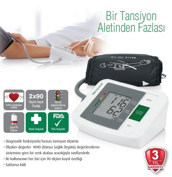 Medisana MTM 48670-Kol Tipi Dijital Tansiyon Ölçme Cihazı ürün görseli 1