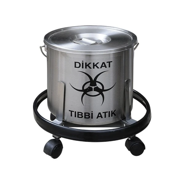 Paslanmaz Çelik Tıbbi Atık Kovası ürün görseli 1