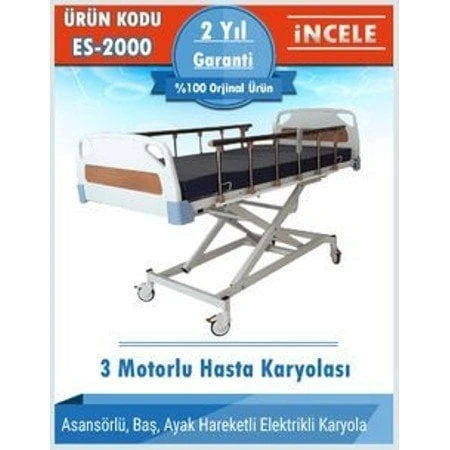3 Motorlu Asansörlü Hasta Karyolası ürün görseli 1