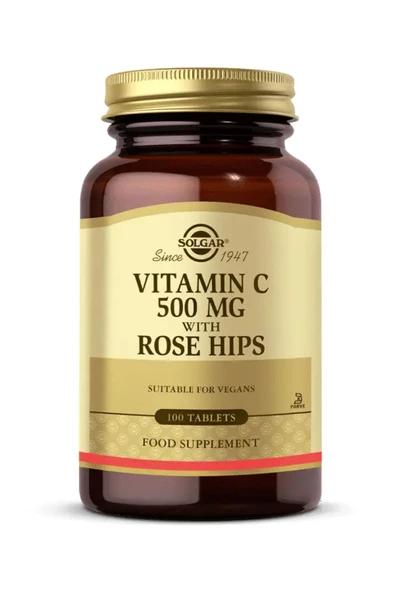 Solgar Vitamin C 500 Mg With Rose Hips 100 Tablet ürün görseli 1