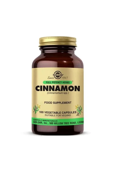 Solgar Cinnamon 100 Kapsül ürün görseli 1