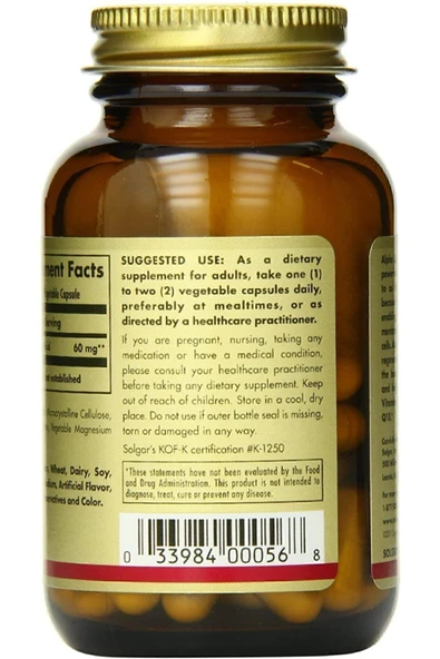 Solgar Alpha Lipo Acid 60 Mg 60 Kapsül - Resim 3
