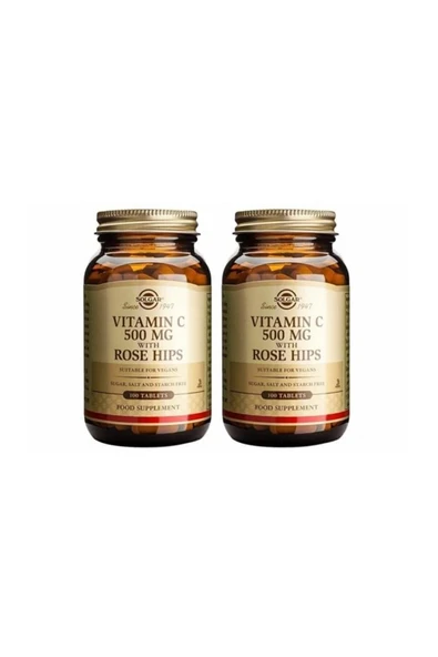 Solgar Vitamin C With Rose Hips 500 Mg 100 Tablet 2 Adet ürün görseli 1